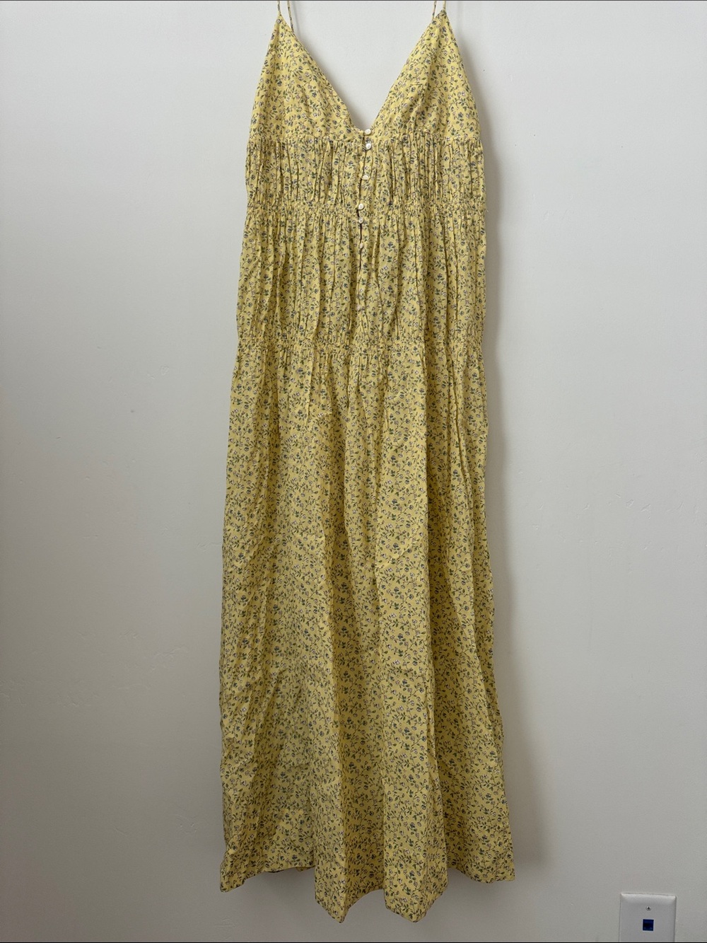 Doen Irina Floral Organic Cotton Midi Dress in Yellow Moonflower Size:XS - Picture 6 of 14